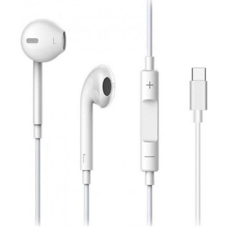 PZX 1573 Ακουστικά Type-C Handsfree / Earphone - Xρώμα: Λευκό