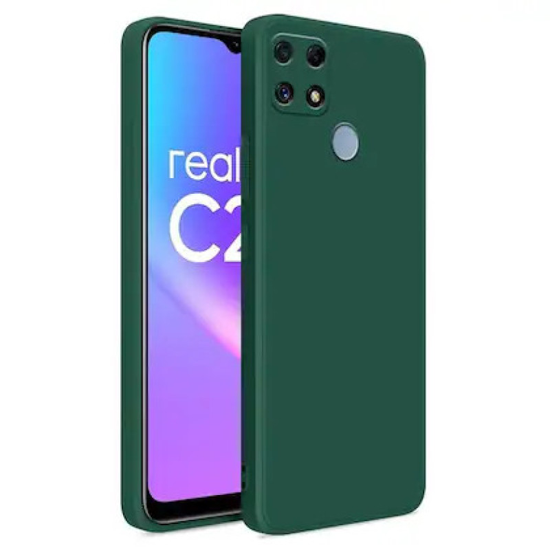 Θήκη Πλάτης Σιλικόνης Soft για Realme C25 - Χρώμα: Σκούρο Πράσινο