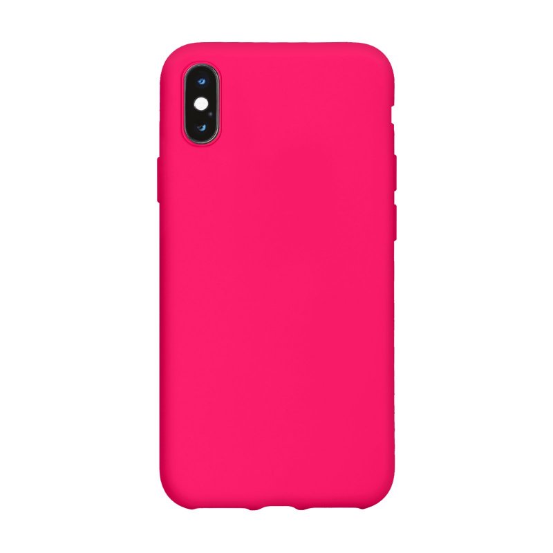 Θήκη Πλάτης Σιλικόνης Soft για Apple iPhone X/XS - Χρώμα: Φούξια