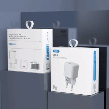 PZX P45 PD Fast Charging Φορτιστής SmartPhone με 1 Θύρα Type-C & Καλώδιο Type-C σε Type-C 20W - Χρώμα: Λευκό