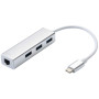 Αντάπτορας Type-C Multi-Function 3 Ports LAN - Χρώμα: Ασημί