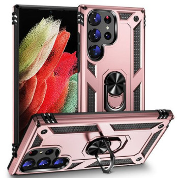 Σκληρή Θήκη Πλάτης με Δαχτυλίδι για Samsung Galaxy S24 Ultra - Χρώμα: Ρόζ Χρυσό