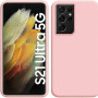 Θήκη Πλάτης Σιλικόνης Απλή για Samsung Galaxy S21 Ultra - Χρώμα: Ρόζ