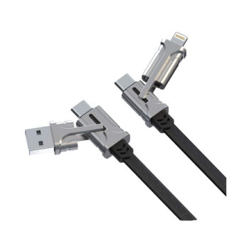 OPTIVA OPC30 Καλώδιο Braided USB σε Lightning / Type-C / Micro USB 1m - Χρώμα: Μαύρο OPTIVA OPC30 Καλώδιο Braided USB σε Lightning / Type-C / Micro USB 1m - Χρώμα: Μαύρο