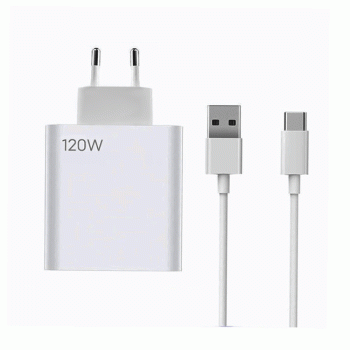 Γρήγορος Φορτιστής για SmartPhone 120W Max με 1 USB Θύρα & Καλώδιο USB-A σε Type-C - Χρώμα: Άσπρο Γρήγορος Φορτιστής για SmartPhone 120W Max με 1 USB Θύρα & Καλώδιο USB-A σε Type-C - Χρώμα: Άσπρο