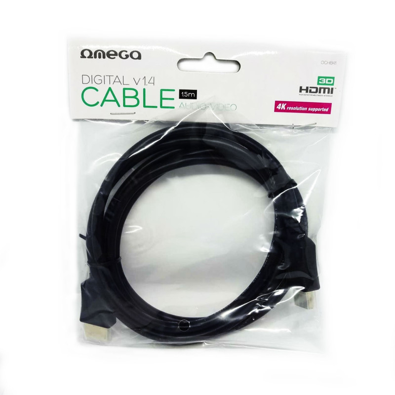 Ωmega High Speed HDMI 1.4 Cable with Ethernet (male to male) 1.5m (OCHB41) Ωmega High Speed HDMI 1.4 Cable with Ethernet (male to male) 1.5m (OCHB41)