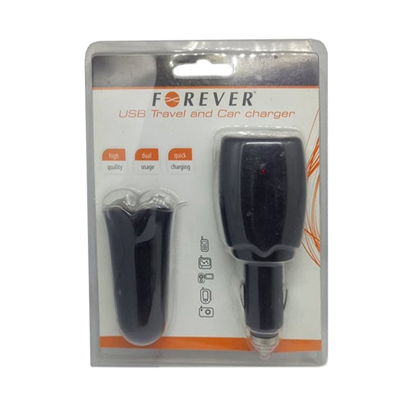 Forever - USB Travel and Car charger 1000mAh Φορτιστής πρίζας και αυτοκινήτου