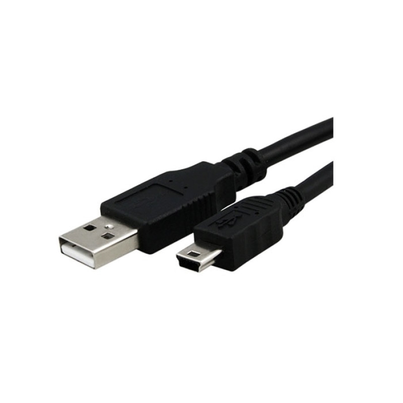 Καλώδιο USB-A Male σε Mini USB Male για Φόρτιση & Μεταφορά Δεδομένων 1.5m - Χρώμα: Μαύρο