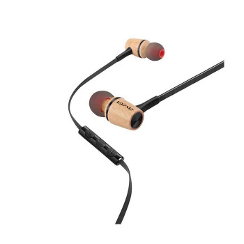 Wired Earphones Awei ES-80TY Wooden Dynamic Headset Ενσύρματα Ακουστικά - Χρώμα: Μαύρο