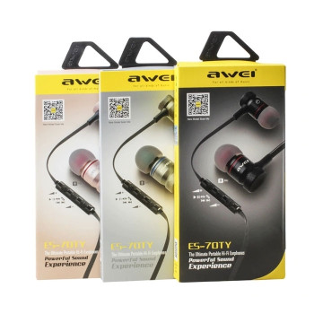 Wired Earphones Awei ES-70TY Stereo Headset Ενσύρματα Ακουστικά - Χρώμα: Χρυσό