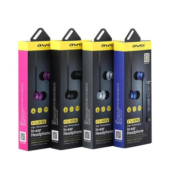 Wired Earphones Awei ES-970i Stereo Headset Ενσύρματα Ακουστικά - Χρώμα: Μπλε