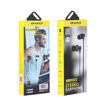 Wired Earphones Awei ES-690M Stereo Headset Ενσύρματα Ακουστικά - Χρώμα: Κόκκινο