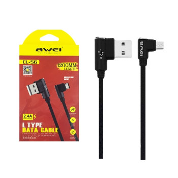 Καλώδιο Φόρτισης Awei CL-56 1.2m Micro USB Fast Charging Cable - Χρώμα: Μαύρο