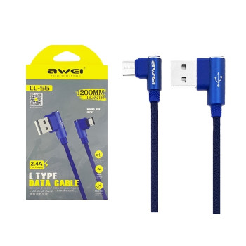 Καλώδιο Φόρτισης Awei CL-56 1.2m Micro USB Fast Charging Cable - Χρώμα: Μπλε