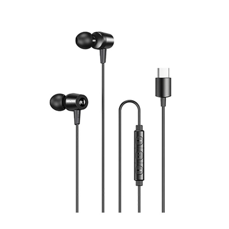 Wired Earphones Awei TC-1 Type-C Jack In-Ear Headphones Stereo Headset Ενσύρματα Ακουστικά - Χρώμα: Μαύρο