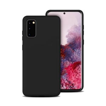 Θήκη Πλάτης Σιλικόνης Απλή για Samsung Galaxy S20 G980F - Χρώμα: Μαύρο