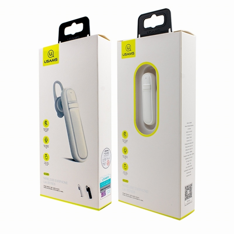 Bluetooth ακουστικό USAMS (US-LM001) Χρωμα: Λευκο