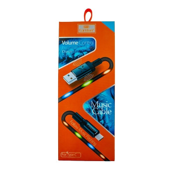 Earldom EC-053C Καλώδιο Φόρτισης με Φωτάκια LED / Volume Control LED Light Cable Type-C
