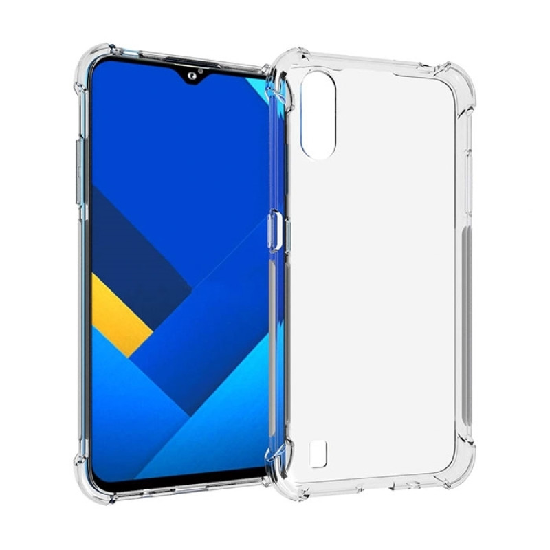 Θήκη Πλάτης Σιλικόνης Anti Shock για Samsung A015F Galaxy A01 - Χρώμα: Διάφανο