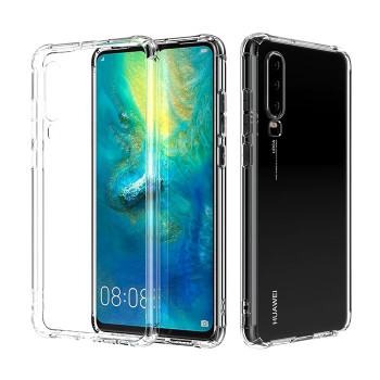 Θήκη Πλάτης Σιλικόνης Anti Shock για Huawei P30 - Χρώμα: Διάφανο