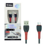 inkax- CK-75  Micro USB 2.1Α Kαλώδιο Φόρτισης 1μ - Χρώμα: Μαύρο/Κόκκινο