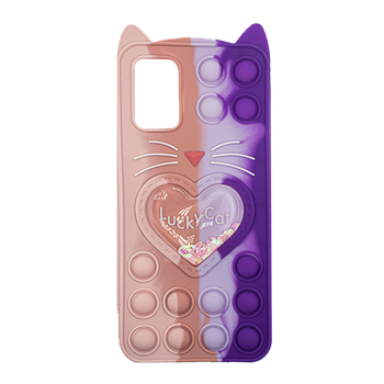 Θήκη Σιλικόνης με αυτάκια Colorful Bubbles για Samsung Galaxy A02S/A03S Σχέδιο: Πολυχρώμη Καρδούλα (Ρόζ Μωβ)