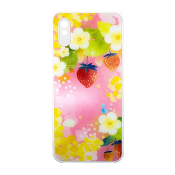 Θήκη Πλάτης Πλαστική με Σχέδια για Xiaomi Redmi 9A/9i/9AT - Χρώμα: Ρόζ με Φραουλίτσες