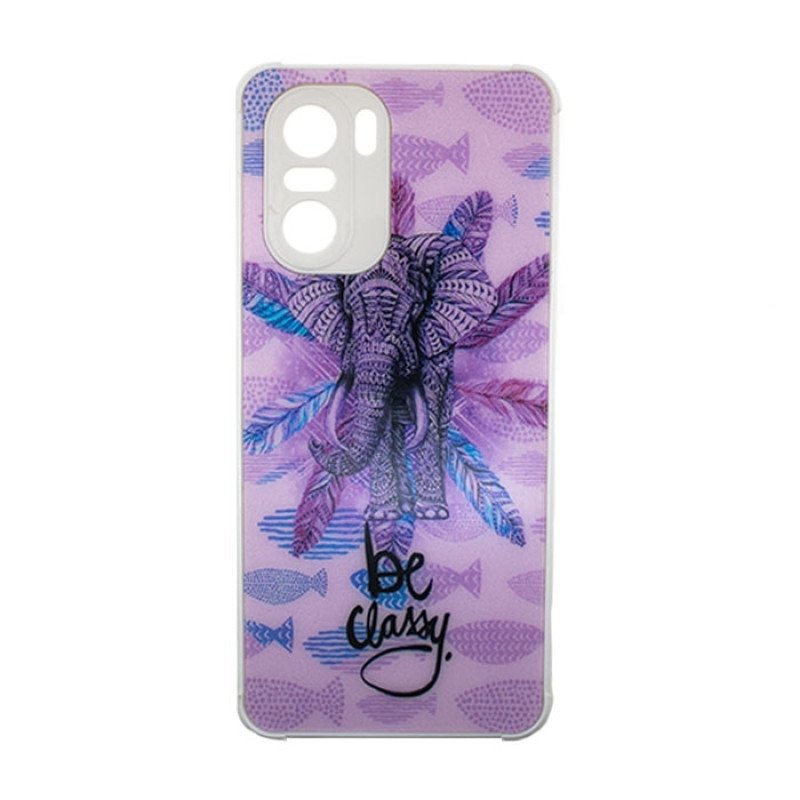 Θήκη Πλάτης Πλαστική με Σχέδια για Xiaomi Poco F3 5G - Χρώμα: Μωβ με ελεφαντάκι