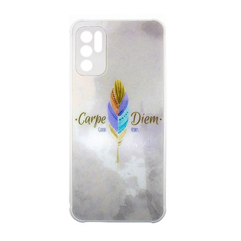 Θήκη Πλάτης Πλαστική με Σχέδια για Xiaomi Redmi Note 10 5G - Χρώμα: Λευκό με Χρωματιστό Φτερό