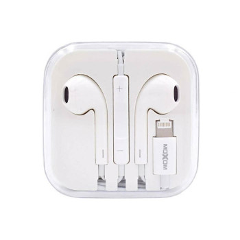 Moxom MX-WL48 Earbuds Bluetooth Handsfree με Βύσμα Lightning - Χρώμα: Λευκό