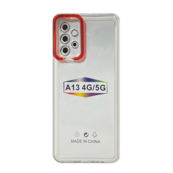 Θήκη Σιλικόνης Fashion Candy με Κόκκινο Πλαίσιο Κάμερας για Samsung Galaxy A13 4G / 5G - Χρώμα: Κόκκινο