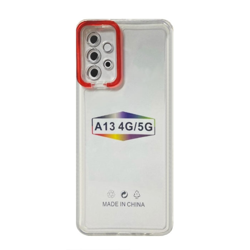 Θήκη Σιλικόνης Fashion Candy με Κόκκινο Πλαίσιο Κάμερας για Samsung Galaxy A13 4G / 5G - Χρώμα: Κόκκινο