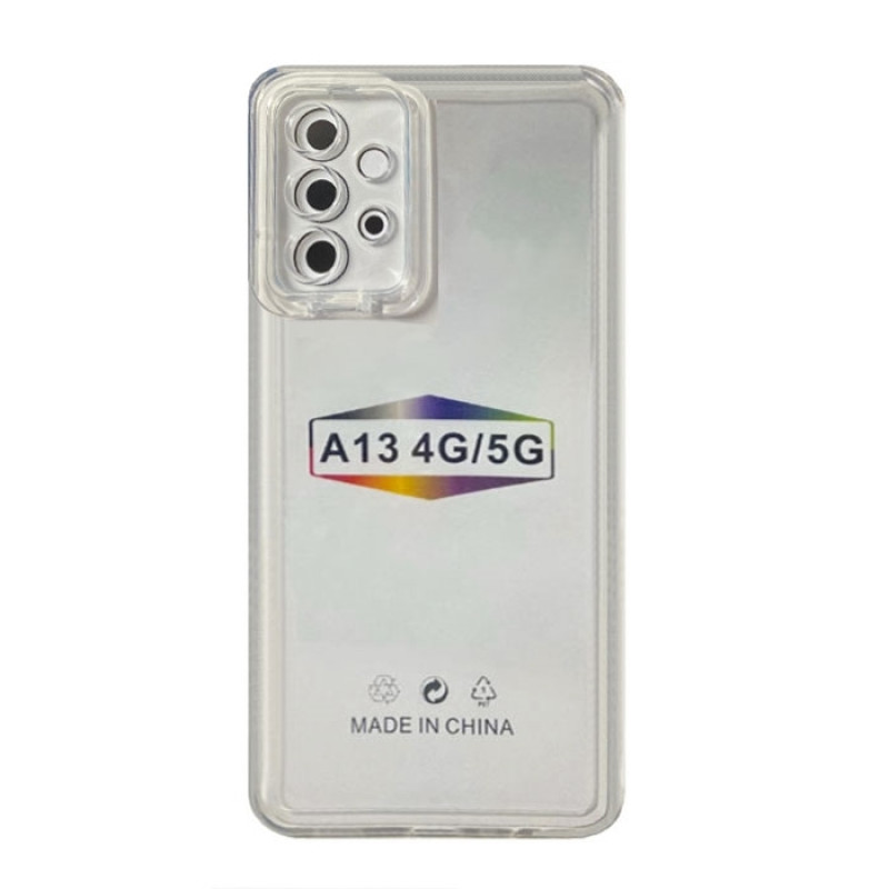 Θήκη Σιλικόνης Fashion Candy με Λευκό Πλαίσιο Κάμερας για Samsung Galaxy A13 4G / 5G - Χρώμα: Λευκό