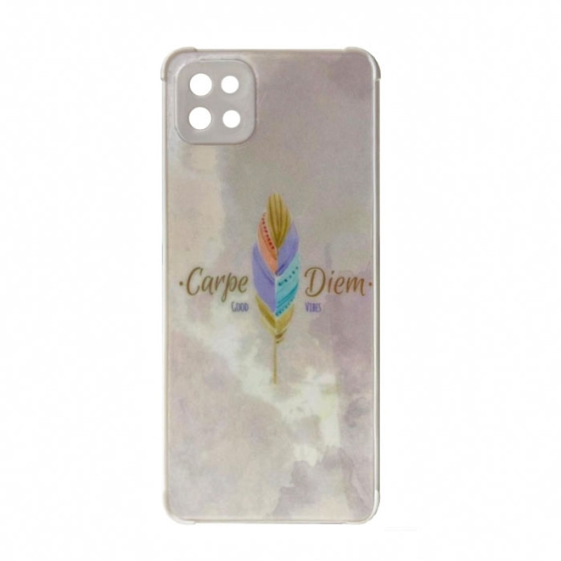 Θήκη Πλάτης Πλαστική με Σχέδια για Samsung Galaxy A22 5G A226 - Χρώμα: Λευκό με Χρωματιστό Φτερό Θήκη Πλάτης Πλαστική με Σχέδια για Samsung Galaxy A22 5G A226 - Χρώμα: Λευκό με Χρωματιστό Φτερό