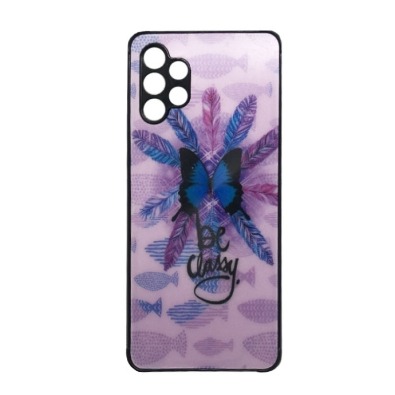 Θήκη Πλάτης Πλαστική με Σχέδια για Samsung Galaxy A32 5G - Χρώμα: Μωβ με Πεταλούδα