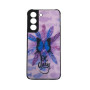 Θήκη Πλάτης Πλαστική με Σχέδια για Samsung Galaxy S22 - Χρώμα: Μωβ με Πεταλούδα