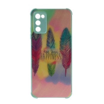 Θήκη Πλάτης Σιλικόνης Απλή για Samsung Galaxy A03s A037 - Χρώμα: Πολύχρωμο Ρόζ