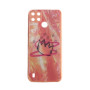 Θήκη Πλάτης Πλαστική με Σχέδια για Realme C21Y - Χρώμα: Απαλό Ρόζ με Στέμμα