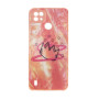 Θήκη Πλάτης Πλαστική με Σχέδια για Realme C21 - Χρώμα: Απαλό Ρόζ με Στέμμα