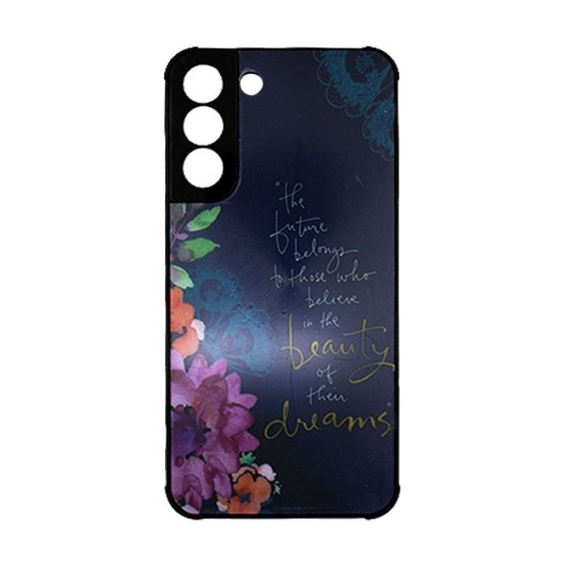 Θήκη Πλάτης Πλαστική με Σχέδια για Samsung Galaxy S22 - Χρώμα: Ναυτικό Μπλε με Λουλουδάκια Θήκη Πλάτης Πλαστική με Σχέδια για Samsung Galaxy S22 - Χρώμα: Ναυτικό Μπλε με Λουλουδάκια