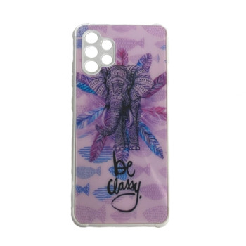 Θήκη Πλάτης Πλαστική με Σχέδια για Samsung Galaxy A32 4G - Χρώμα: Μωβ με Ελεφαντάκι