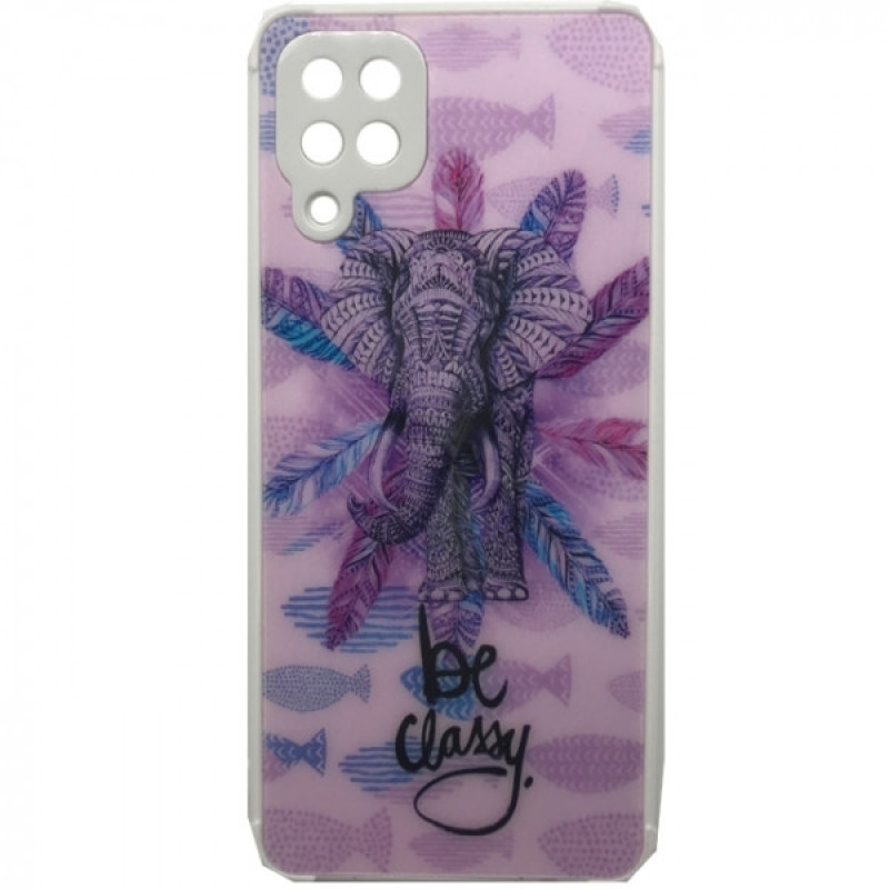 Θήκη Πλάτης Πλαστική με Σχέδια για Samsung Galaxy A12 - Χρώμα: Μωβ με Ελεφαντάκι Θήκη Πλάτης Πλαστική με Σχέδια για Samsung Galaxy A12 - Χρώμα: Μωβ με Ελεφαντάκι