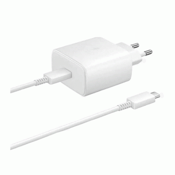 Γρήγορος Φορτιστής για SmartPhone με 1 USB-C Θύρα & Καλώδιο Type-C σε Type-C 45W - Χρώμα: Άσπρο Γρήγορος Φορτιστής για SmartPhone με 1 USB-C Θύρα & Καλώδιο Type-C σε Type-C 45W - Χρώμα: Άσπρο