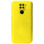 Θήκη Πλάτης Σιλικόνης Απλή για Xiaomi Redmi Note 9 - Χρώμα: Κίτρινο