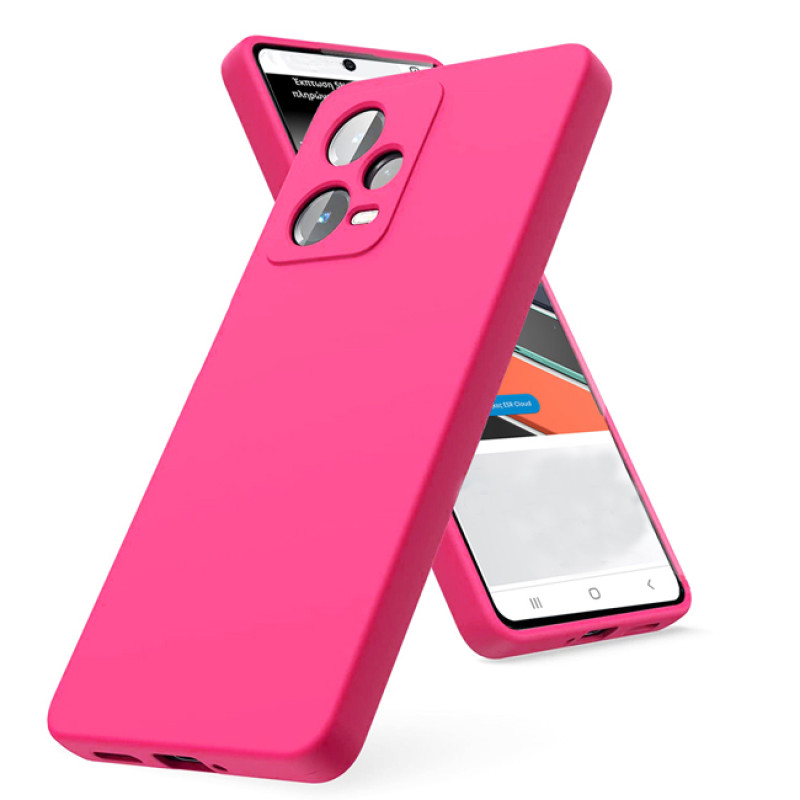 Θήκη Πλάτης Σιλικόνης Soft για Xiaomi Redmi Note 12 Pro Plus - Χρώμα: Φούξια