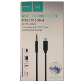 QIHANG QH-M28 Καλώδιο Μετατροπής Type-C σε 3.5mm 1m - Χρώμα: Ασημί - Άσπρο QIHANG QH-M28 Καλώδιο Μετατροπής Type-C σε 3.5mm 1m - Χρώμα: Ασημί - Άσπρο