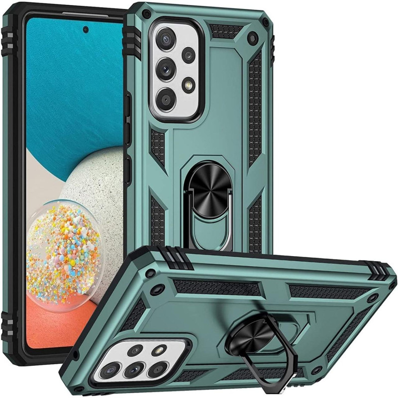 Σκληρή Θήκη Πλάτης Armor με Βάση Στήριξης για Xiaomi Redmi Note 12 4G - Χρώμα: Σκούρο Πράσινο