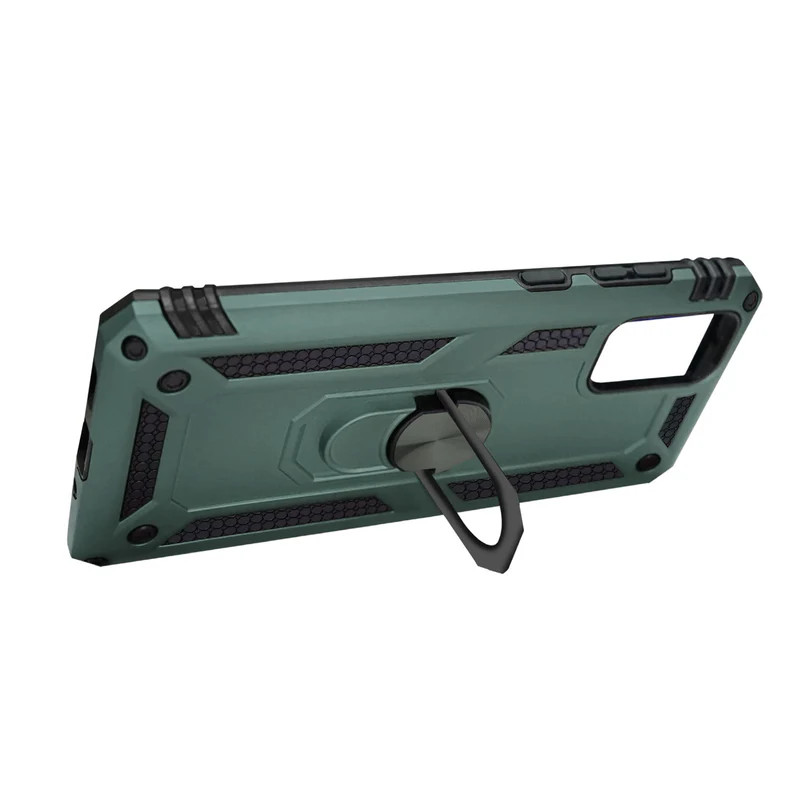 Σκληρή Θήκη Πλάτης Armor με Βάση Στήριξης για Samsung Galaxy S20 Ultra - Χρώμα: Σκούρο Πράσινο