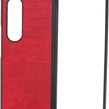 Πλήρης Κάλυψη 360° S2 Πλαστική Ανθεκτική Θήκη Δερματίνη Σετ με Τζαμάκι για Samsung Galaxy Z Fold 4 Χρώμα: Κόκκινο