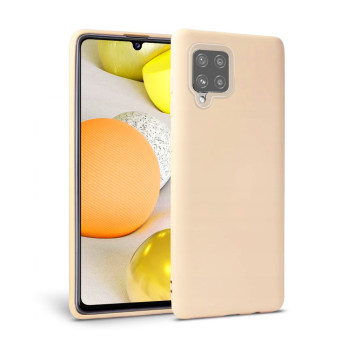 Θήκη Πλάτης Σιλικόνης Απλή για Samsung Galaxy A42 - Χρώμα: Κρέμ